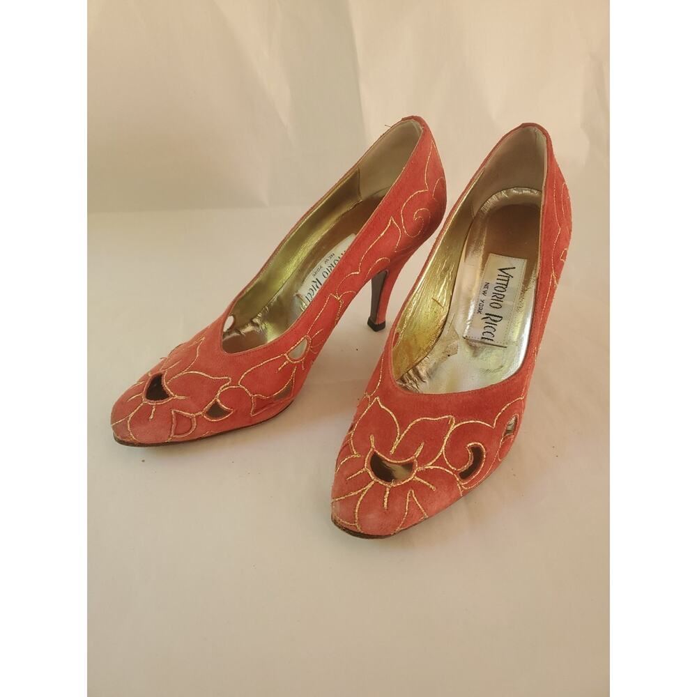 Vintage Vittorio Ricci Womens' Read swayed/gold Pumps Sz 5.5 Italy